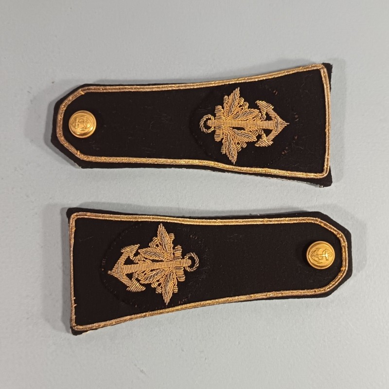 PAIRE D'EPAULETTES D'OFFICIER DE MARINE POUR LA TENUE DE GALA OU LE SPENCER ANCRE ET FEUILLAGE